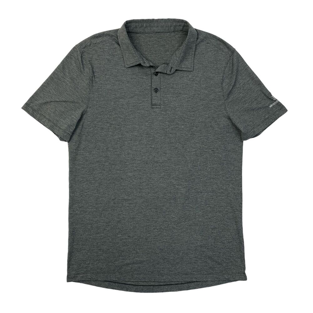Lululemon Polo Shirt Mens M Medium Gray Heather Golf Evolution Lightweight